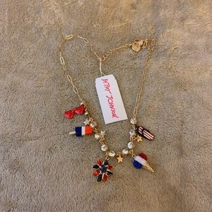 Betsey Johnson Red,White,Blue icecream necklace